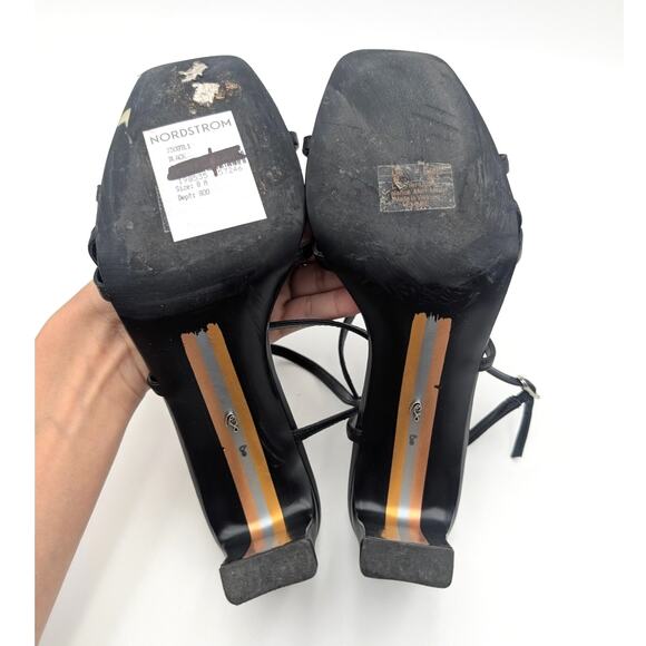 Sam Edelman Emmie Strappy Heel Sandals Women's Soft Black Size US8M EU39 - Picture 8 of 12